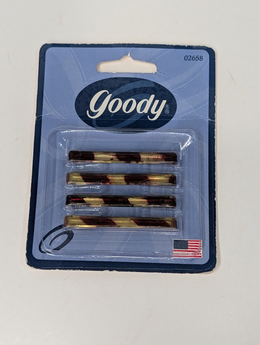 Goody 2" Tortoise Hair Clips Barrettes 4 pk Brown Gold Vintage 1999 NOS USA